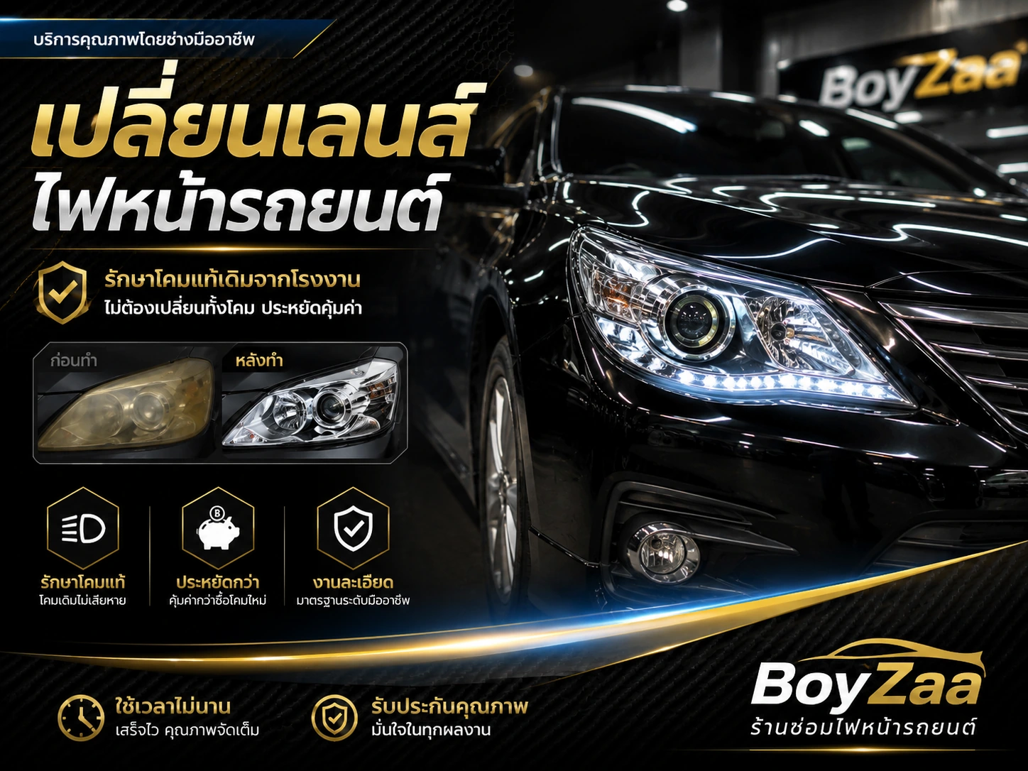 ร้านซ่อมไฟหน้ารถยนต์มหาชัย สมุทรสาคร