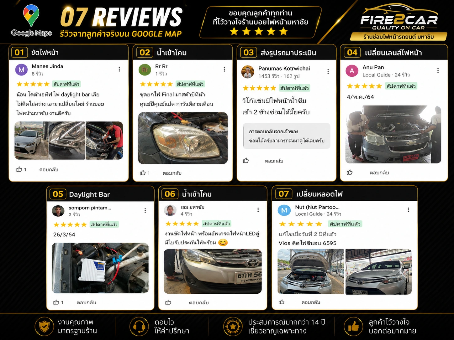 รีวิว Google จากลูกค้า Fire2Car